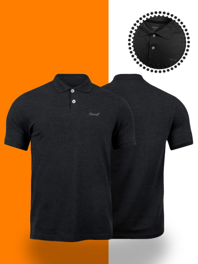Camiseta Polo Preta Forest